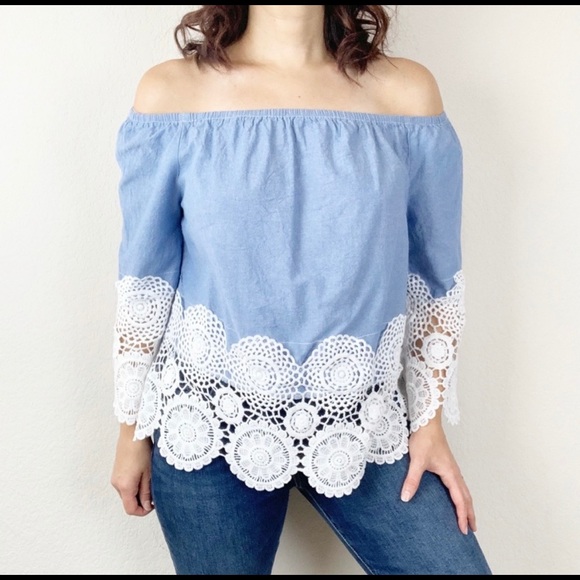 Unique Spectrum off-the-shoulder white top c11 - Picture 6 of 6